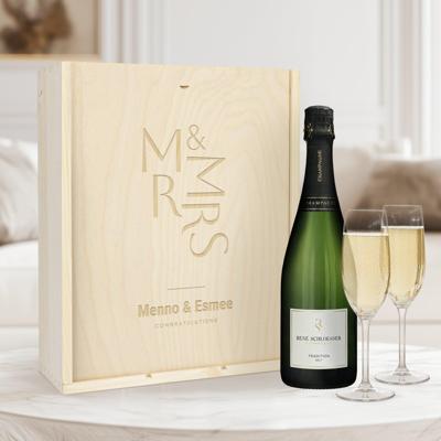 Champagnepakket met glazen - René Schloesser (750ml) - Gegraveerde deksel