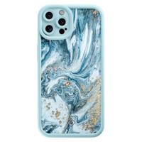 iPhone 12 Pro blauwe case - Marble sea - thumbnail