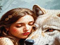 Lady and the Wolf Puzzel 1000 Stukjes - thumbnail