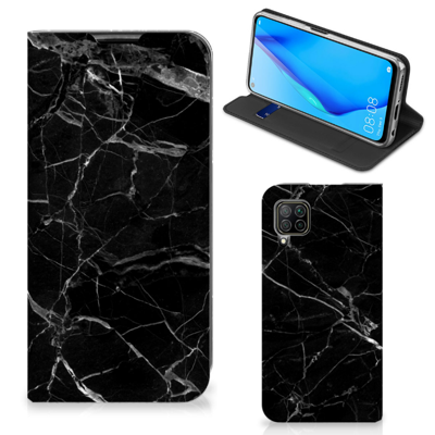 Huawei P40 Lite | Standcase | Marmer Zwart - Origineel Cadeau Vader