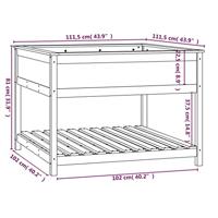 Plantenbak met schap 111,5x111,5x81 cm massief grenenhout - thumbnail