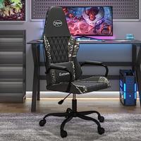 Gamestoel kunstleer zwart en camouflage - thumbnail