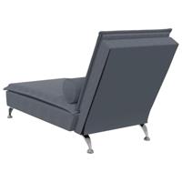 Massage chaise longue met bolster fluweel donkergrijs - thumbnail