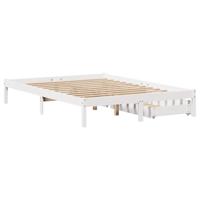 Bedframe zonder matras massief grenenhout wit 135x190 cm - thumbnail