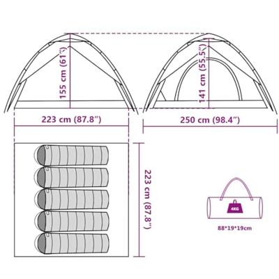 VidaXL Koepeltent 5-persoons snelontgrendeling groen VidaXL Koepeltent 5-persoons snelontgrendeling groen