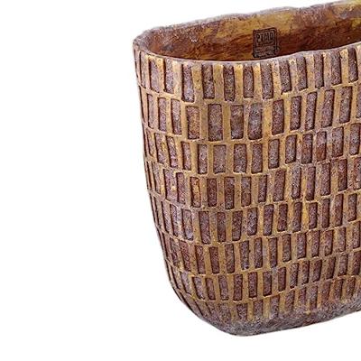 PTMD bloempot vivienne bruin 40 cm | 2 stuks