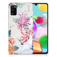 Samsung Galaxy A41 TPU Hoesje Bird Flowers - thumbnail
