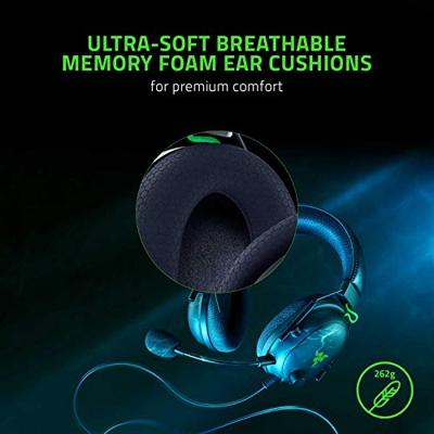 Razer Blackshark V2 - PC Premium e-sports headset met USB-geluidskaart (TriForce 50 mm drivers, HyperClear Cardiod-microfoon, geavanceerde passieve ruisonderdrukking, THX Spatial Audio) Zwart