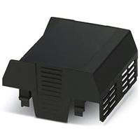 PHOENIX CONTACT EH 70 F-C SS/ABS BK9005 Draagrailbehuizing, bovendeel, plat ontwerp, eenzijdige aansluitopening met ventilatiesleuven, 70,1 mm breed, 74,65 mm hoogte, 36,95 mm diepte, zwart, 10 stuks - thumbnail