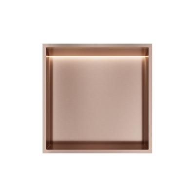 Hotbath &More Inbouwnis - 30 x 30 x 10 cm - met LED-verlichting - Geborsteld Koper PVD