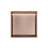 Hotbath &More Inbouwnis - 30 x 30 x 10 cm - met LED-verlichting - Geborsteld Koper PVD - thumbnail