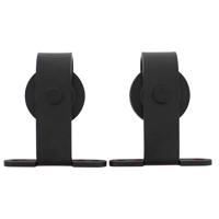 Intersteel Set van 2 hangrollen Basic Top 14cm - mat zwart - thumbnail