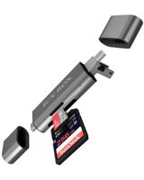 ICY BOX IB-CR200-C, SD/microSD USB 2.0 Card Reader mit Type-C® & -A und Micro-B Anschlüs USB-stick USB-C 2.0 Antraciet (mat) - thumbnail