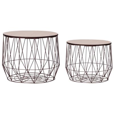 VidaXL Salontafels 2 st koperkleurig