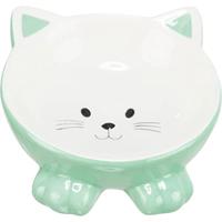 TRIXIE VOERBAK / DRINKBAK KATTENKOP VERHOOGD KERAMIEK ASSORTI 14 CM 150 ML - thumbnail