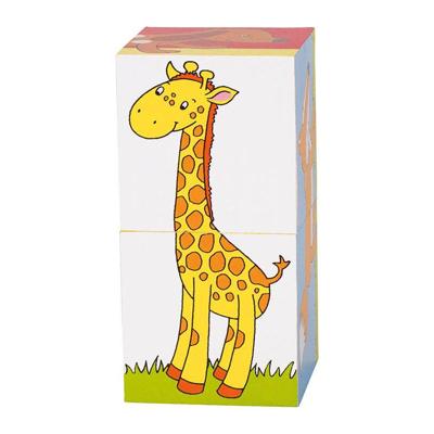 Goki houten blokpuzzel dieren, 2st. Goki houten blokpuzzel dieren, 2st.