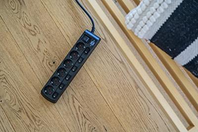 Brennenstuhl stekkerdoos | 6-voudig | met 2 meter kabel | zwart - 1153110116 - thumbnail
