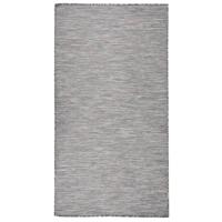VidaXL Buitenkleed platgeweven 80x150 cm bruin en blauw - thumbnail