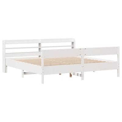 Bedframe zonder matras massief grenenhout wit 180x200 cm