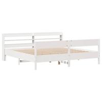 Bedframe zonder matras massief grenenhout wit 180x200 cm - thumbnail
