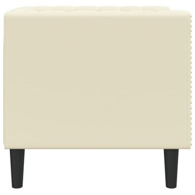 Fauteuil Chesterfield-stijl kunstleer crmekleurig