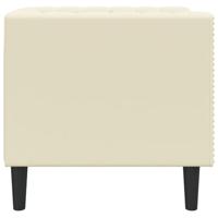 Fauteuil Chesterfield-stijl kunstleer crmekleurig - thumbnail