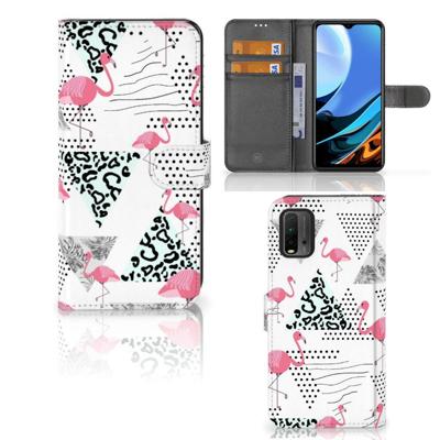 Xiaomi Redmi 9T | Poco M3 | Telefoonhoesje | Met pasjeshouder | Flamingo Triangle Xiaomi Redmi 9T | Poco M3 | Telefoonhoesje | Met pasjeshouder | Flamingo Triangle