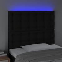 Hoofdbord LED 144x5x78/88 cm stof zwart - thumbnail