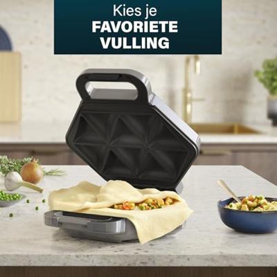 Princess Snack-Maker Tosti-apparaat Anti-aanbaklaag, BPA-vrij, Oververhittingsbeveiliging Zilver