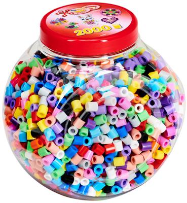 Hama strijkkralenset in pot maxi - pastelmix, 2000st.