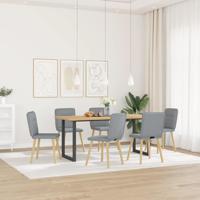Eetkamerstoelen 6 st stof lichtgrijs - thumbnail