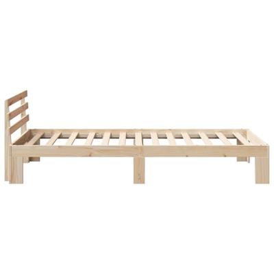 Bedframe met hoofdeinde Naturel 75 x 190 cm Massief grenenhout