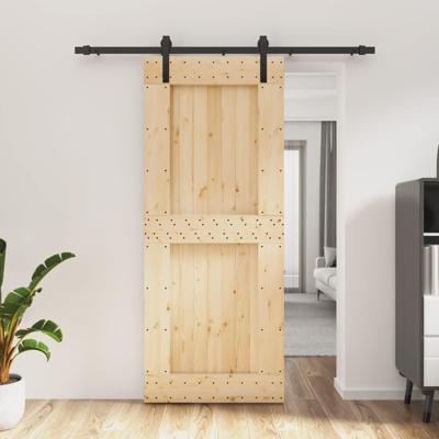 Schuifdeur met beslag 85x210 cm massief grenenhout