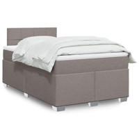 vidaXL Boxspring met matras stof taupe 120x190 cm - thumbnail