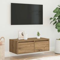 Tv-meubel met LED-verlichting 75x35,5x25 cm artisanaal eiken - thumbnail