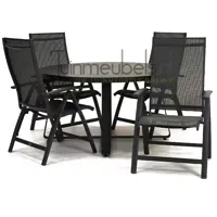 Tuinstoel Vito met tafel braga 140 cm rond - thumbnail