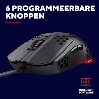 Trust GXT928 HELOX LIGHTWEIGHT Muis Zwart - thumbnail