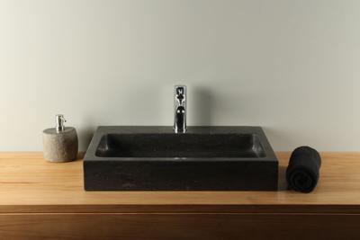 Stenen Waskom Hardsteen 60x40 cm Met Kraangat | BE-039mk Stenen Waskom Hardsteen 60x40 cm Met Kraangat | BE-039mk