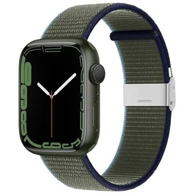 Nylon bandje met klemsluiting - Groen - Geschikt voor Apple Watch 44mm / 45mm / 46mm / 49mm