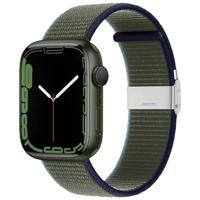 Nylon bandje met klemsluiting - Groen - Geschikt voor Apple Watch 44mm / 45mm / 46mm / 49mm - thumbnail