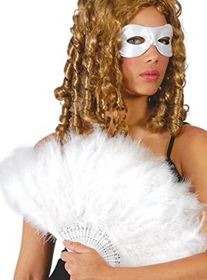 Glamour waaier pluche wit