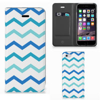 Apple iPhone 6 | 6s Hoesje met Magneet Zigzag Blauw - thumbnail