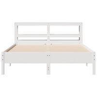 Bedframe zonder matras massief grenenhout wit 140x200 cm - thumbnail