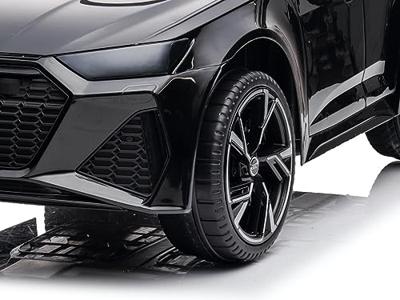 Audi RS6, 12-volt elektrische kinderauto met rubberen banden, leren zitje en meer!