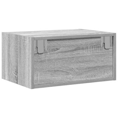 Nachtkastjes met LED's 2 st wandgemonteerd grijs sonoma eiken Nachtkastjes met LED's 2 st wandgemonteerd grijs sonoma eiken