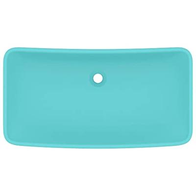 VidaXL Wastafel rechthoekig 71x38 cm keramiek mat lichtgroen VidaXL Wastafel rechthoekig 71x38 cm keramiek mat lichtgroen