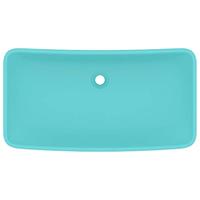 VidaXL Wastafel rechthoekig 71x38 cm keramiek mat lichtgroen - thumbnail