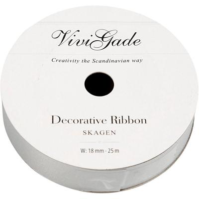 Creativ Company Cadeaulint, b: 18 mm, matt, zilver, 25 m/ 1 rol