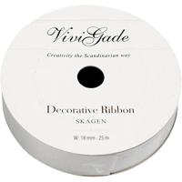 Creativ Company Cadeaulint, b: 18 mm, matt, zilver, 25 m/ 1 rol - thumbnail