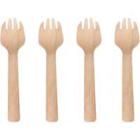 cocktailvorkje hout 100mm naturel 100 stuks - thumbnail